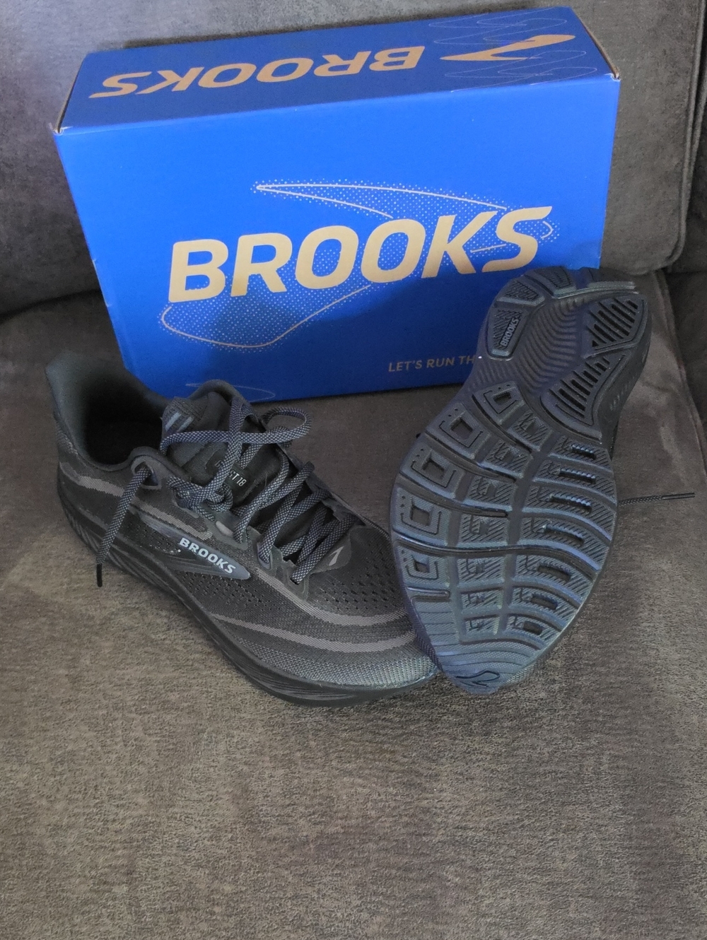 Brooks Ghost 18 Men's Athletic Shoes Black US 7 2E Brand New
